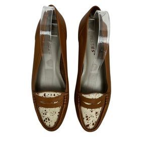 Westies Cow Hair Leather Slip On Penny Loafers Womens Size 8.5